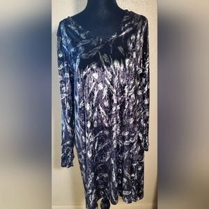 Black patterned cold shoulder dress